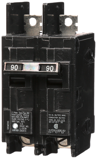 Product image for Siemens BQ2B090 2-Pole 90 Amp 120/240 VAC 10 kA Circuit Breaker