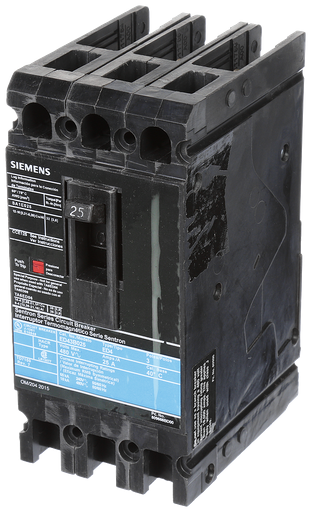 Product image for Siemens ED43B025 3-Pole 25 Amp 480 VAC 18 kA Circuit Breaker Lug