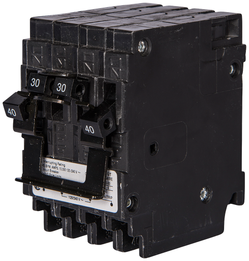 Product image for Siemens Q24040CT2 Quadplex Circuit Breaker, 2-Pole 40A-40A Inner-Outer Common-Trip, 120/240V AC, Plug-In, 10kA