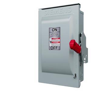 Product image for Siemens HNF363R 240/480/600 VAC 250/600 VDC 100 Amp 3-Pole 3-Wire NEMA 3R Heavy Duty Non-Fusible Safety Switch