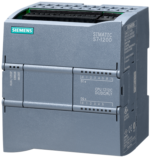 Product image for Siemens 6ES72121HE400XB0 DC/DC/Relay 8 DI/6 DO/2 AI 1212C CPU