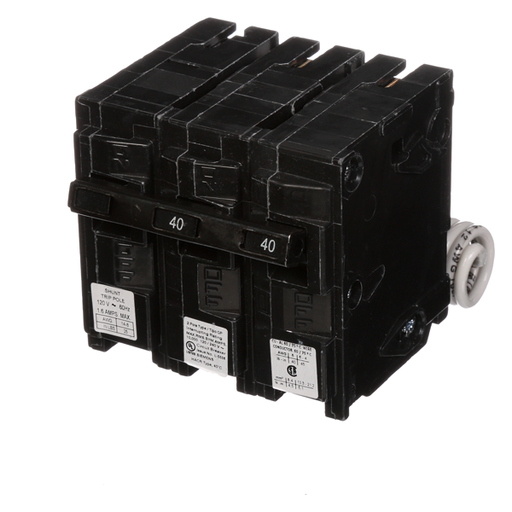 Product image for Siemens Q24000S01 2-Pole 40 Amp 120/240 VAC 10 kA 120 Volt Shunt Trip Molded Case Circuit Breaker