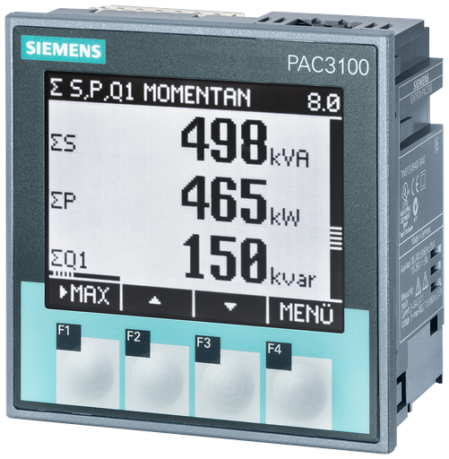Product image for Siemens 7KM31330BA003AA0 480/277 VAC/110 to 250 VDC 5 Amp Panel Mount LCD Power Monitoring Device