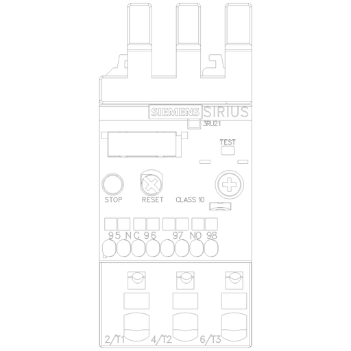 Product image for Siemens 3RU21264DC0 OVERLOAD RELAY CL10