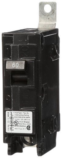 Product image for Siemens B160 1-Pole 60 Amp 120 Volt 10 K Circuit Breaker