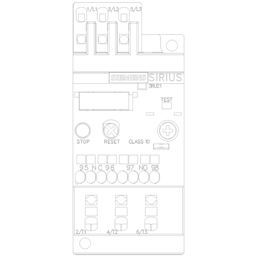 Product image for Siemens 3RU21161DC1 OVERLOAD RELAY CL10