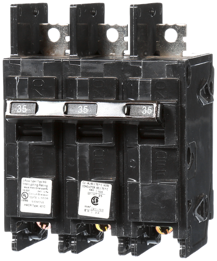 Product image for Siemens BQ3B035 240 Volt 35 Amp 10 kaic 3-Pole Circuit Breaker