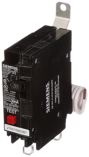 Product image for Siemens BE130 120 Volt 30 Amp 1-Pole 10 Kaic 30 mA GFCI Type BLE Molded Case Circuit Breaker
