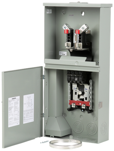 Product image for Siemens MC0408B1200T 120/240 VAC 200 Amp 1-Phase 3-Wire Ring Type Combination Meter Load Center