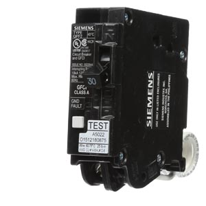 Product image for Siemens QF130A 1-Pole 30 Amp 120 VAC 10 kA Ground Fault Circuit Interrupter