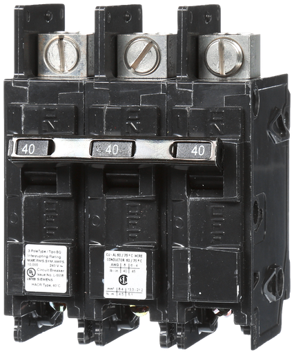 Product image for Siemens BQ3B040L 3-Pole 40 Amp 240 VAC 10 kA Molded Case Circuit Breaker