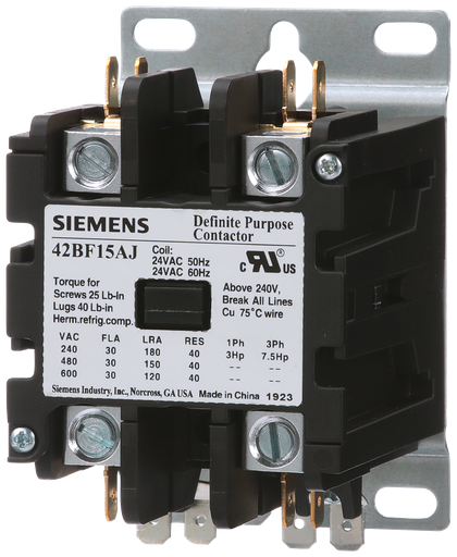 Siemens 42BF15AJ Contactor, 42DP,30A,2P Product image for Siemens 42BF15AJ Contactor, 42DP,30A,2P
