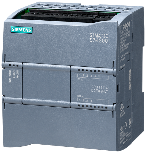 Product image for Siemens 6ES72111HE400XB0 CPU 1211C, DC/