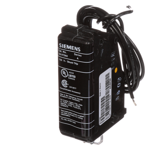 Product image for Siemens S01FD60 120 VAC Molded Case Circuit Breaker Shunt Trip Unit