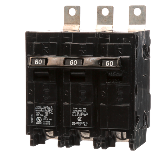 Product image for Siemens B360 3-Pole 60 Amp 240 Volt 10 K Circuit Breaker