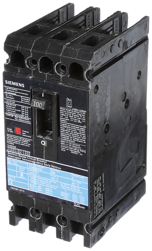 Product image for Siemens ED63B100L 3-Pole 100 Amp 600 Volt 18 kA Circuit Breaker Lugs