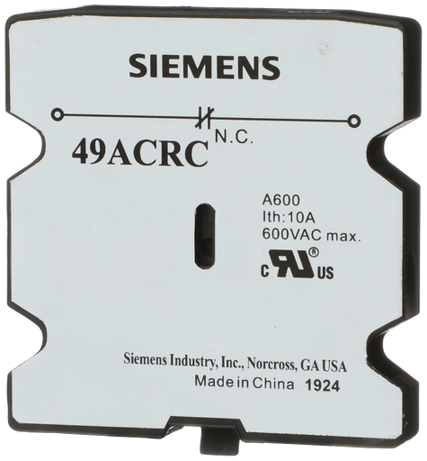 Product image for Siemens 49ACRC Aux Switch DP, 1NC, 30-6