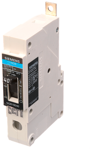 Product image for Siemens NGB1B040B 1-Pole 40 Amp 347 Volt 14 kA Molded Case Circuit Breaker