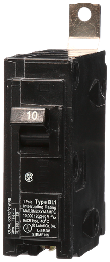 Product image for Siemens B110 BREAKER 10A 1P 120V 10K BL