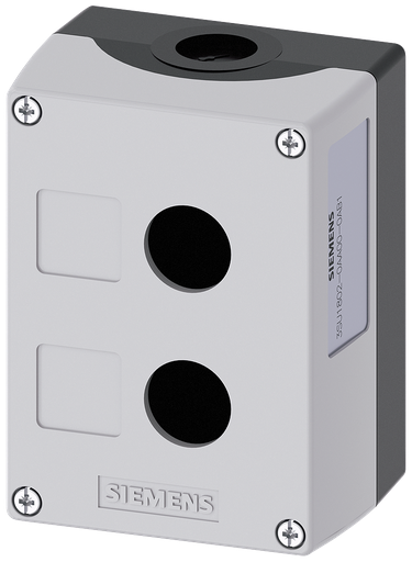 Product image for Siemens 3SU18020AA000AB1 85 x 64 x 114 mm 2-Hole Vertical/Horizontal Mount Gray Plastic Command Device Enclosure