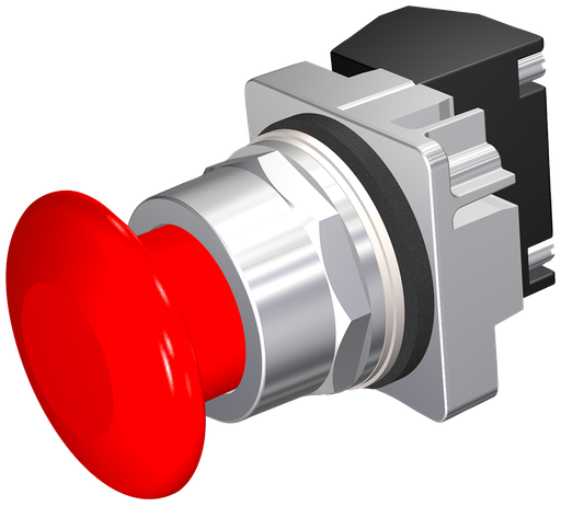 Product image for Siemens 52PM9W2A 30 mm 600 VAC 1NO 1NC Red Plastic Mushroom Head Momentary Illuminated Push Button