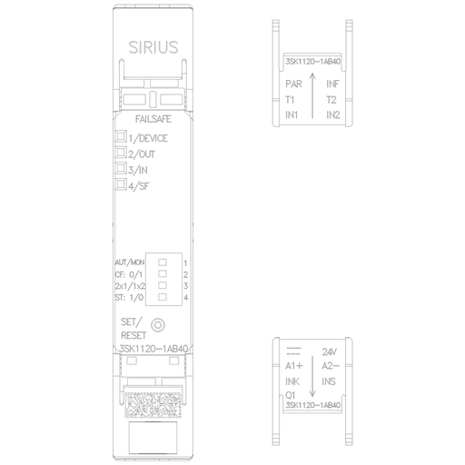 Product image for Siemens 3SK11201AB40 SAFETY RELAY ADV E
