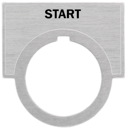 Product image for Siemens 52NL03 2 x 1-7/16 Inch Start Brushed Aluminum Large Push Button Legend Plate