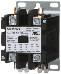 Product image for Siemens 42CF15AJ Contactor, 42DP,40A,2P
