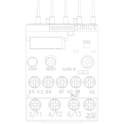 Product image for Siemens 3RU21161HB0 S00 5.5 to 8 Amp Class 10 Screw Terminal Overload Relay