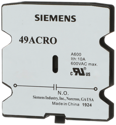 Product image for Siemens 49ACR0 20 to 60 Amp 1NO Contactor Auxiliary Contact Kit
