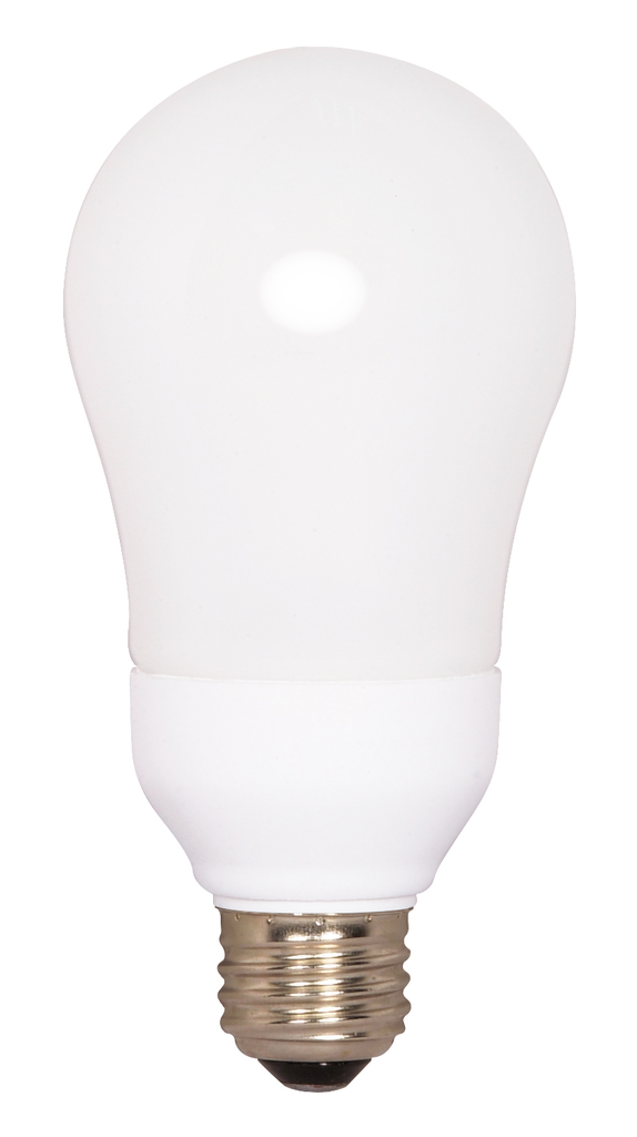Product image for Satco S7292 15W A19 Compact Fluorescent; 4100K; 82 CRI; Medium base; 120 Volt