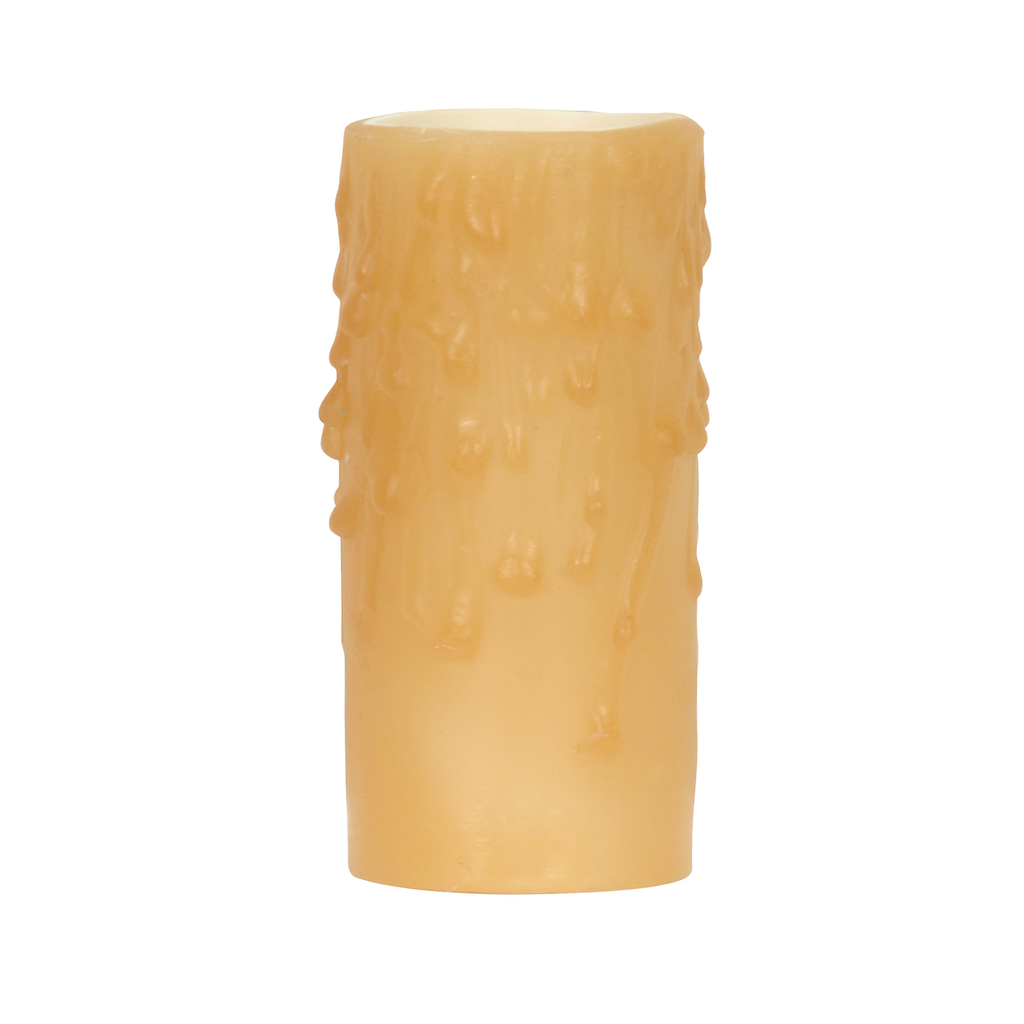 Product image for Satco 80/2086 Bee's Drip (Bee's Wax) Edison Base; Amber (Honey); 1-1/4" Inside Diameter; 1-9/16" Outside Diameter; 40W Max; 3" Height