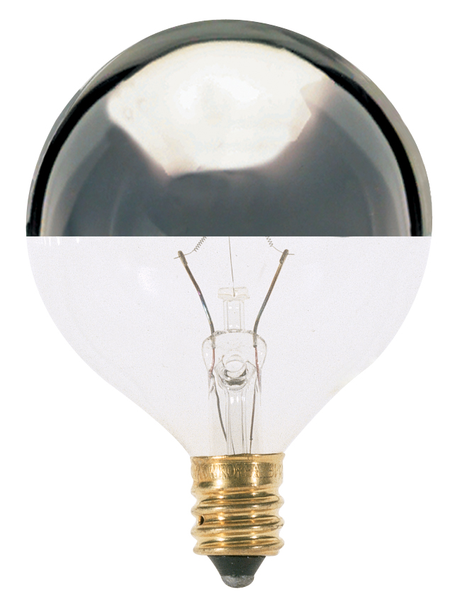 Mayer-DDS-25 Watt G16 1/2 Incandescent - Silver Crown - 1500 Average rated hours - 232 Lumens - Candelabra base - 120 Volt-1