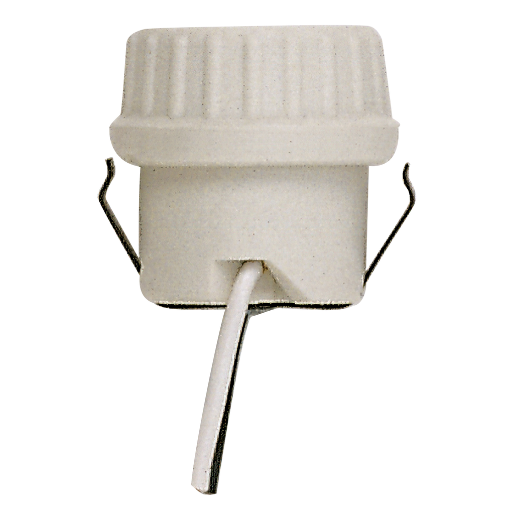 Product image for Satco 90/1107 Keyless Porcelain Socket With Double Snap-in Clip; Unglazed; 660W; 250V
