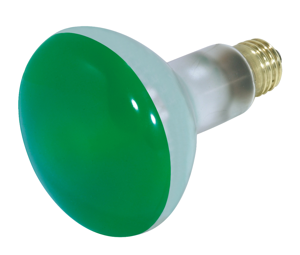 Product image for Satco S3227 75 Watt BR30 Incandescent; Green; 2000 Average rated hours; Medium base; 130 Volt