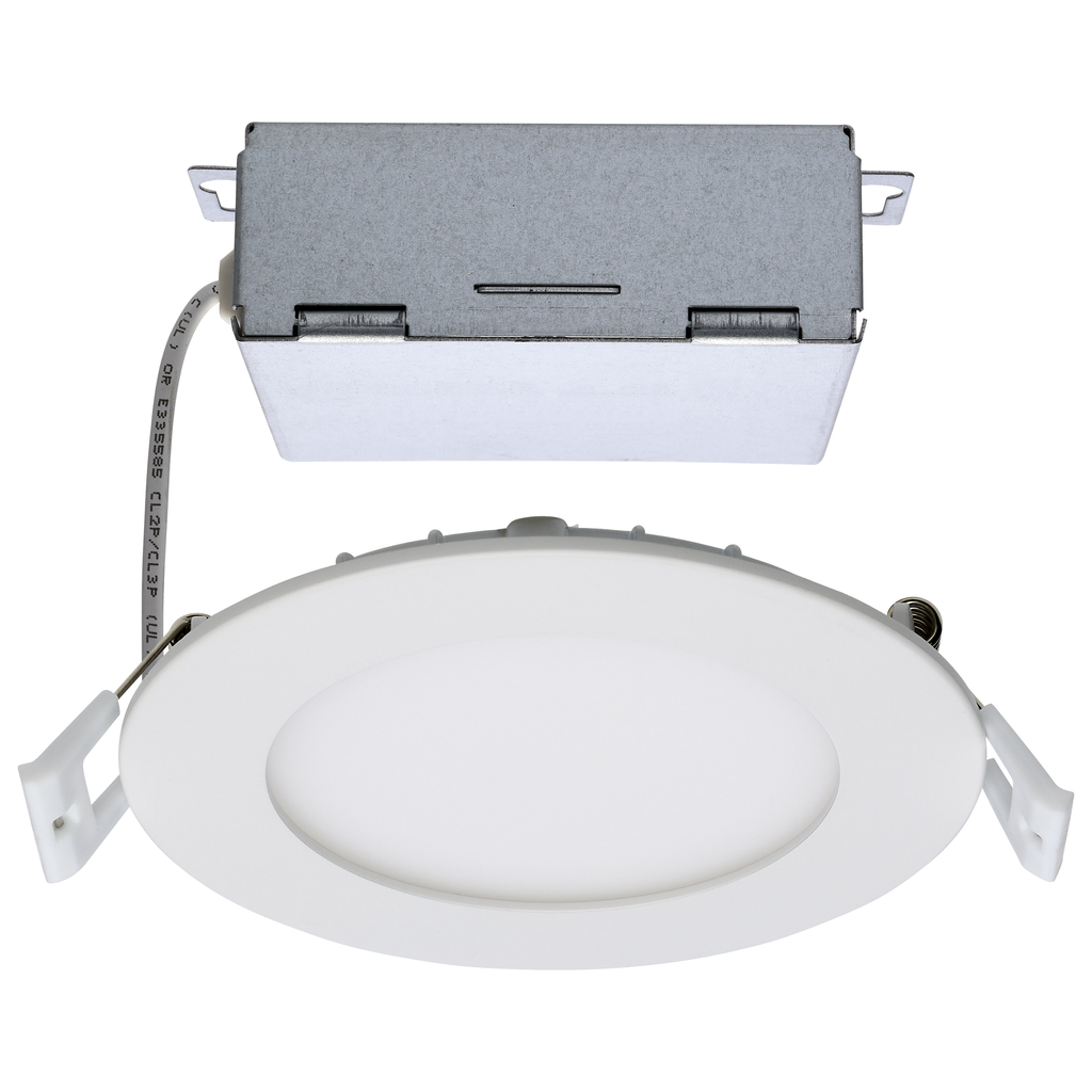 Product image for Satco S11826 10 Watt; LED Direct Wire Downlight; Edge-lit; 4 inch; CCT Selectable; 120 volt; Dimmable; Round; Remote Driver