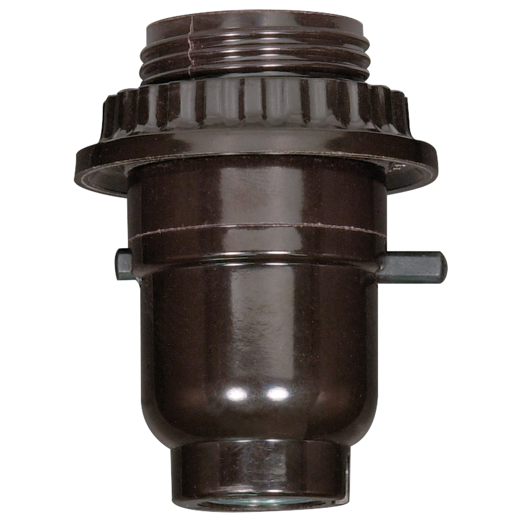 Product image for Satco 80/1071 Push Thru With Full Uno Thread And Ring; Phenolic; 1/8 IP Cap With Metal Bushing; Less Set Screw; 660W; 250V