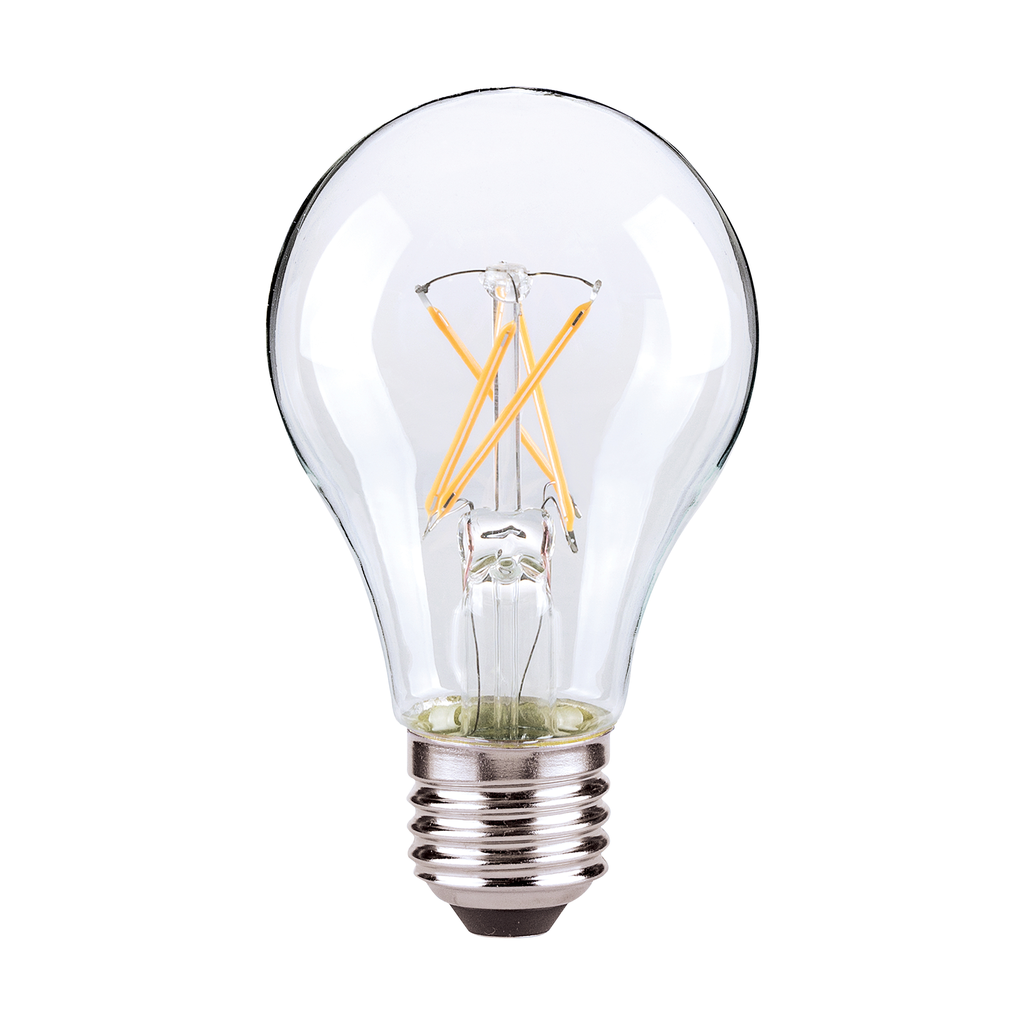 Product image for Satco S29894 7 Watt LED A19; Clear; Medium Base; 3000K; 120 Volt