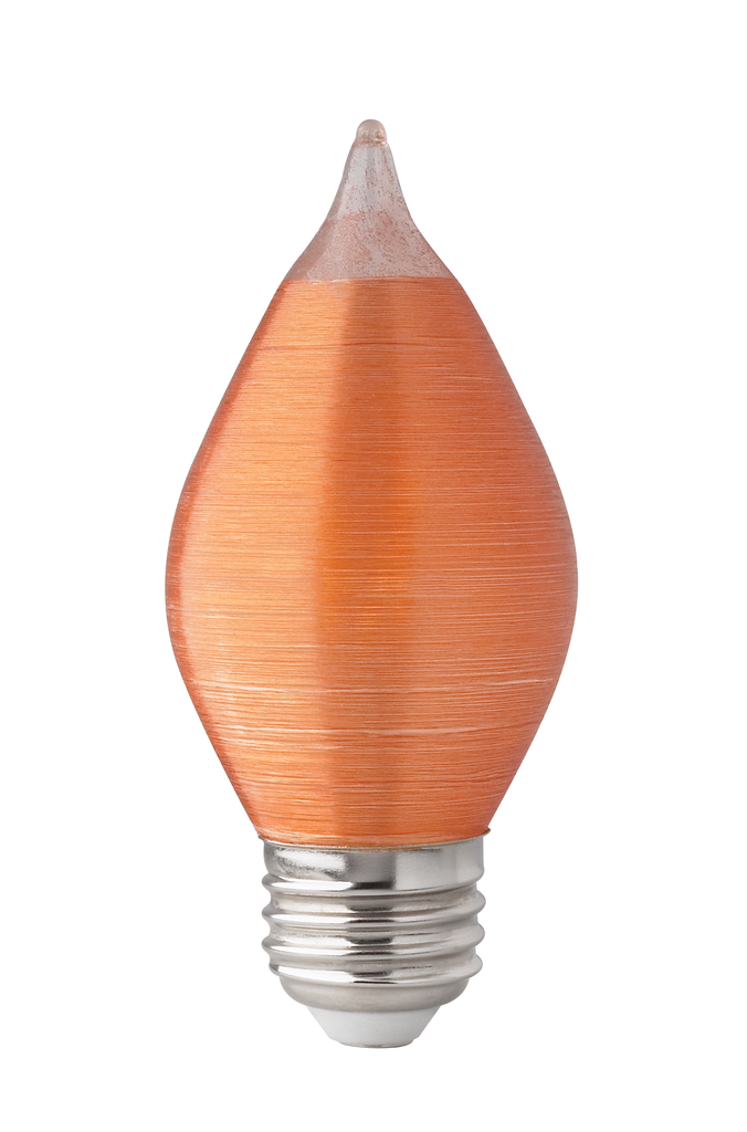 Product image for Satco S22712 4 Watt C15 LED; Satin Spun; Amber; Medium base; 2100K; 240 Lumens; 120 Volt; Carded