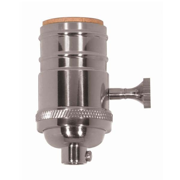 Product image for Satco 80/1431 3 Terminal (2 Circuit) Turn Knob Socket w/Matching Finish Removable Knob