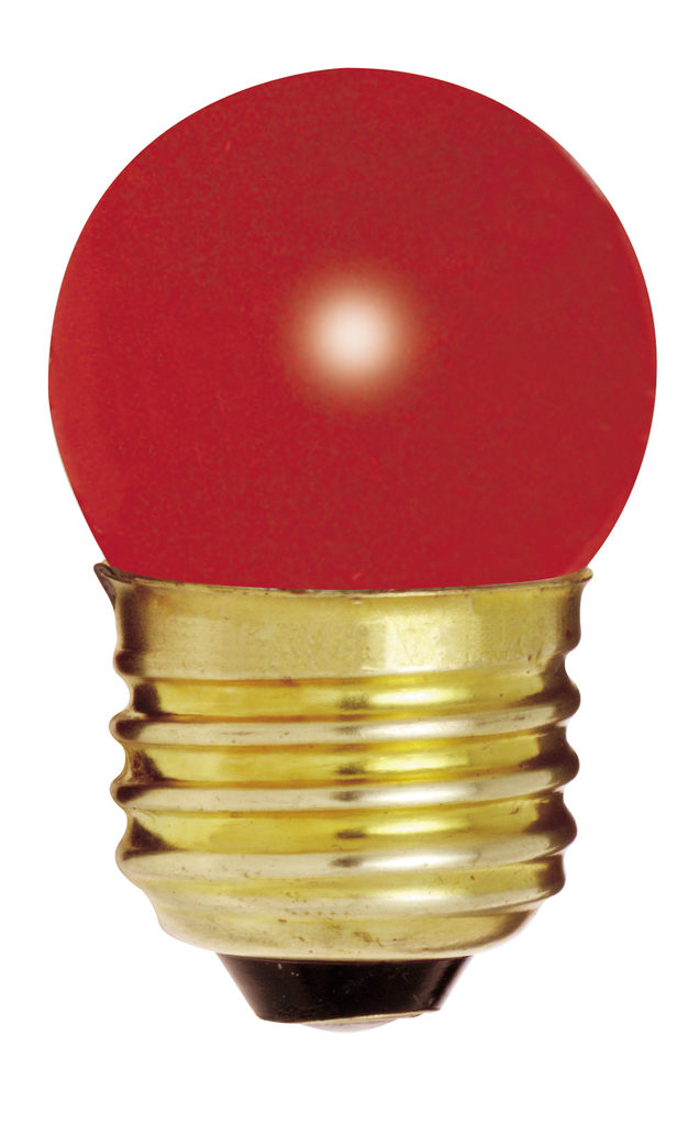 Product image for Satco S3611 7.5 Watt S11 Incandescent; Ceramic Red; 2500 Average rated hours; Medium base; 120 Volt