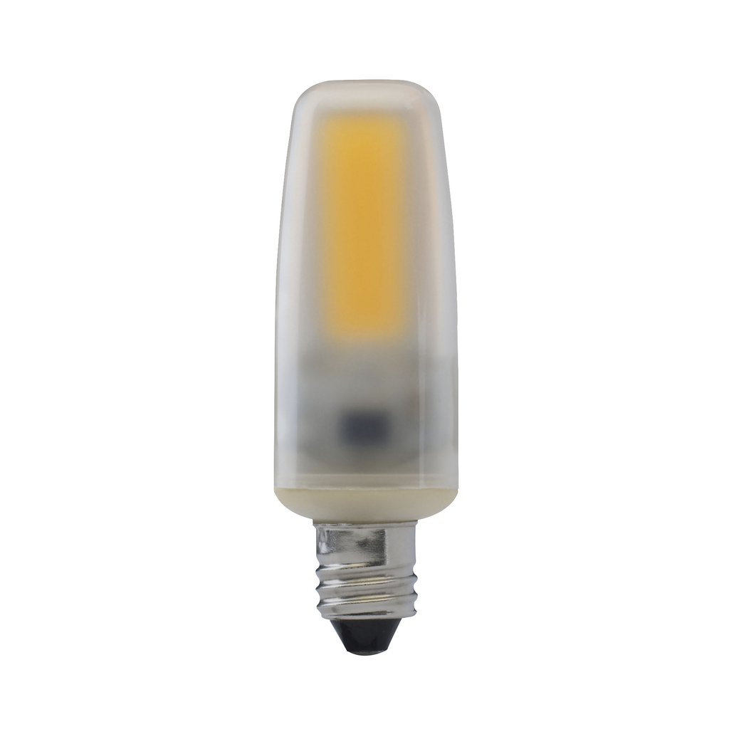 Product image for Satco S28686 4 Watt; LED; 3000K; Frosted; Mini Candelabra base; 120-130 Volt