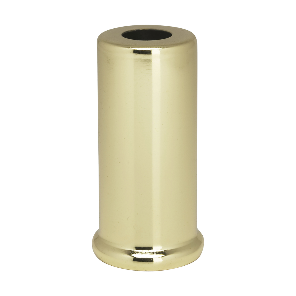 Product image for Satco 90/2285 Steel Spacer; 7/16" Hole; 2" Height; 7/8" Diameter; 1" Base Diameter; Brass Plated Finish
