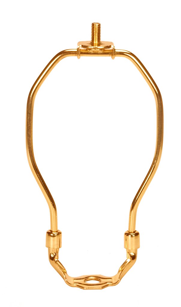 Product image for Satco 90/2376 Light Duty Harp; Polished Brass Finish; 6" Height; 1/8 IP Saddle; 1/4-27 Thread; 125 Carton