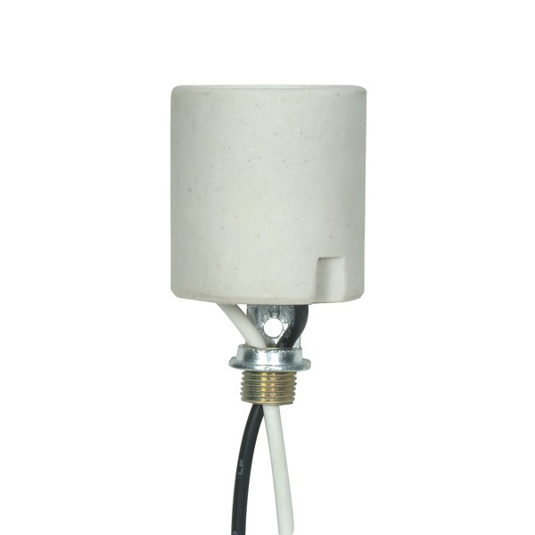 Product image for Satco 80/1708 Keyless Porcelain Socket With Hickey And Nipple; Unglazed; 660W; 250V