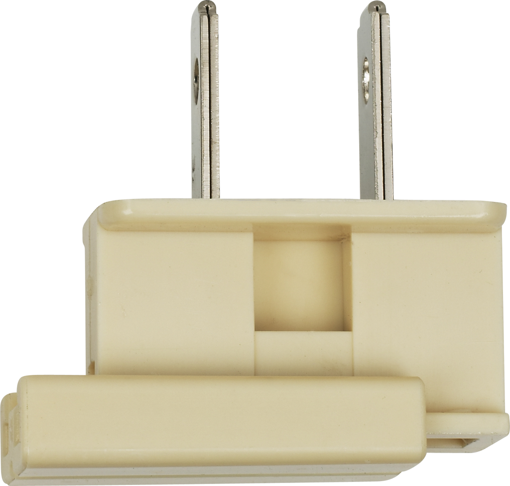 Product image for Satco 90/716 Slide Plug; Polarized; 18/2-SPT-1; 8A-125V; Ivory Finish