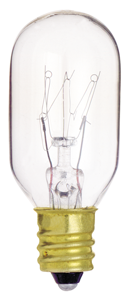 Product image for Satco S4718 15 Watt T7 Incandescent; Clear; 2500 Average rated hours; 95 Lumens; Candelabra base; 130 Volt; Carded
