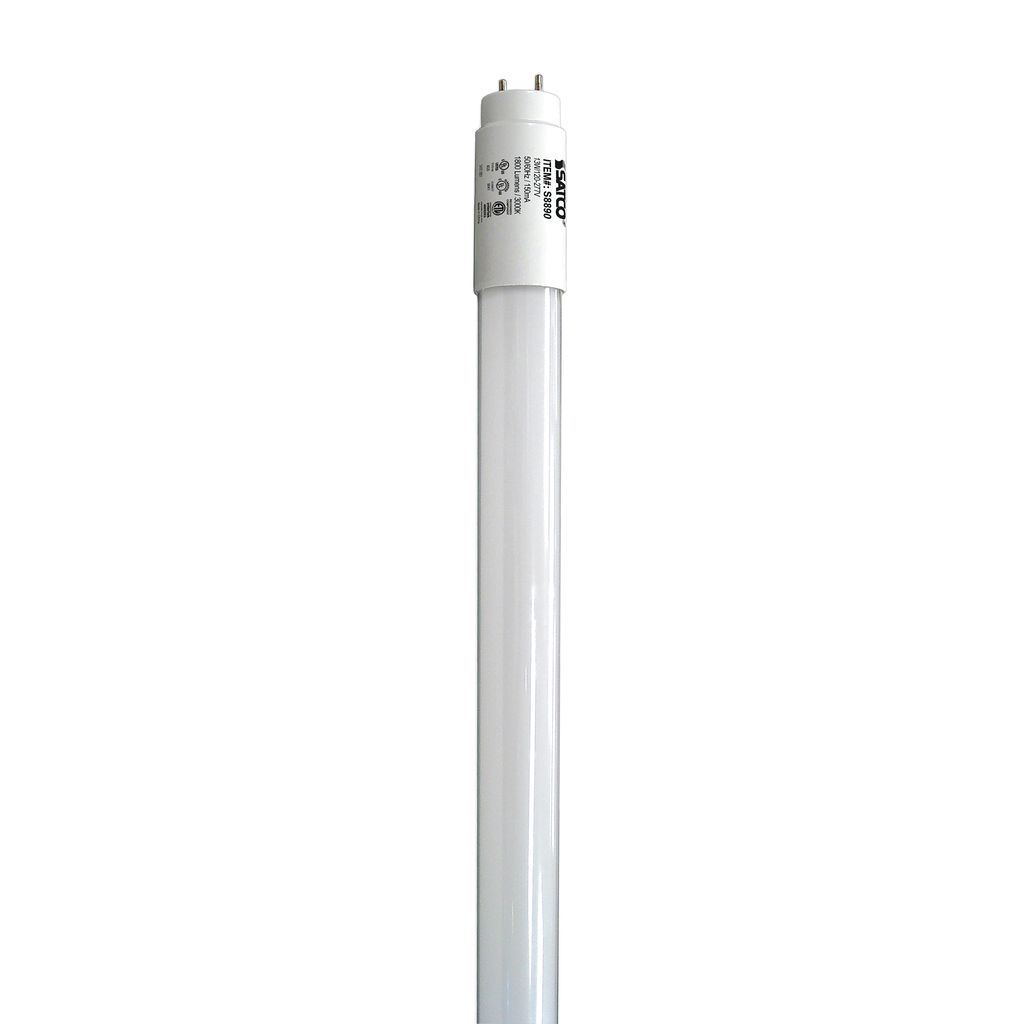 Product image for Satco S8890 13 Watt T8 LED; Medium bi-pin base; 3000K; 50000 Hours; 1800 Lumens; Type A/B; Ballast Dependant or Ballast Bypass; Single or Double Ended Wiring