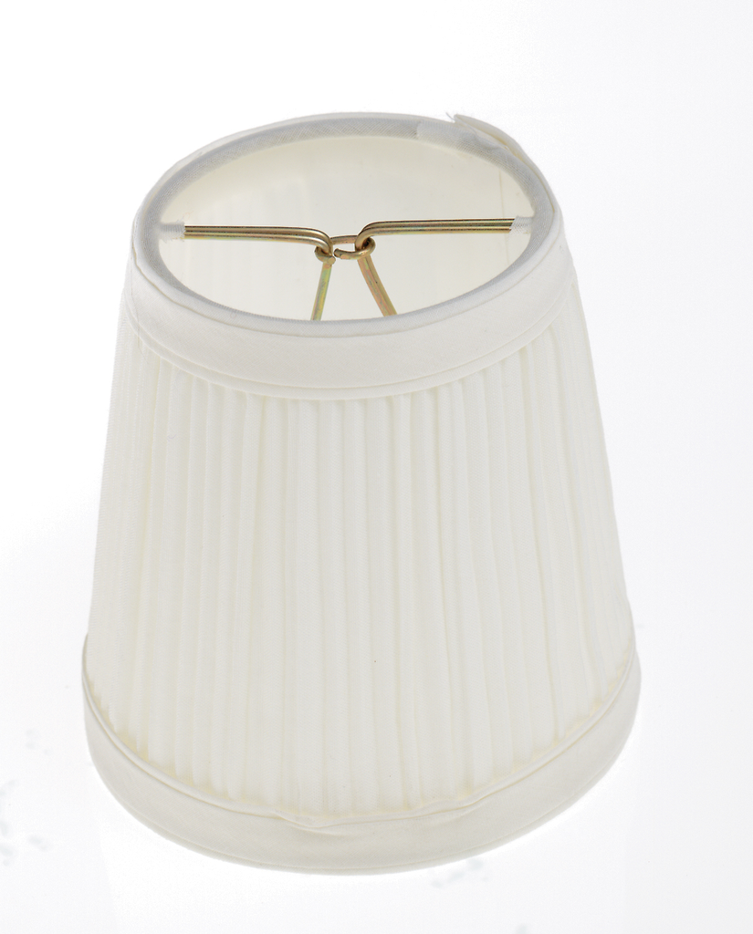 Product image for Satco 90/1271 Clip On Shade; Bone Pleated Round; 3" Top; 4" Bottom; 4" Side