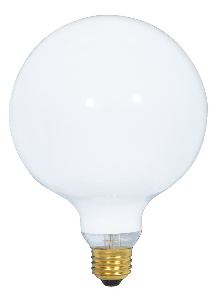 Product image for Satco S3003 100 Watt G40 Incandescent; Gloss White; 4000 Average rated hours; 1050 Lumens; Medium base; 120 Volt
